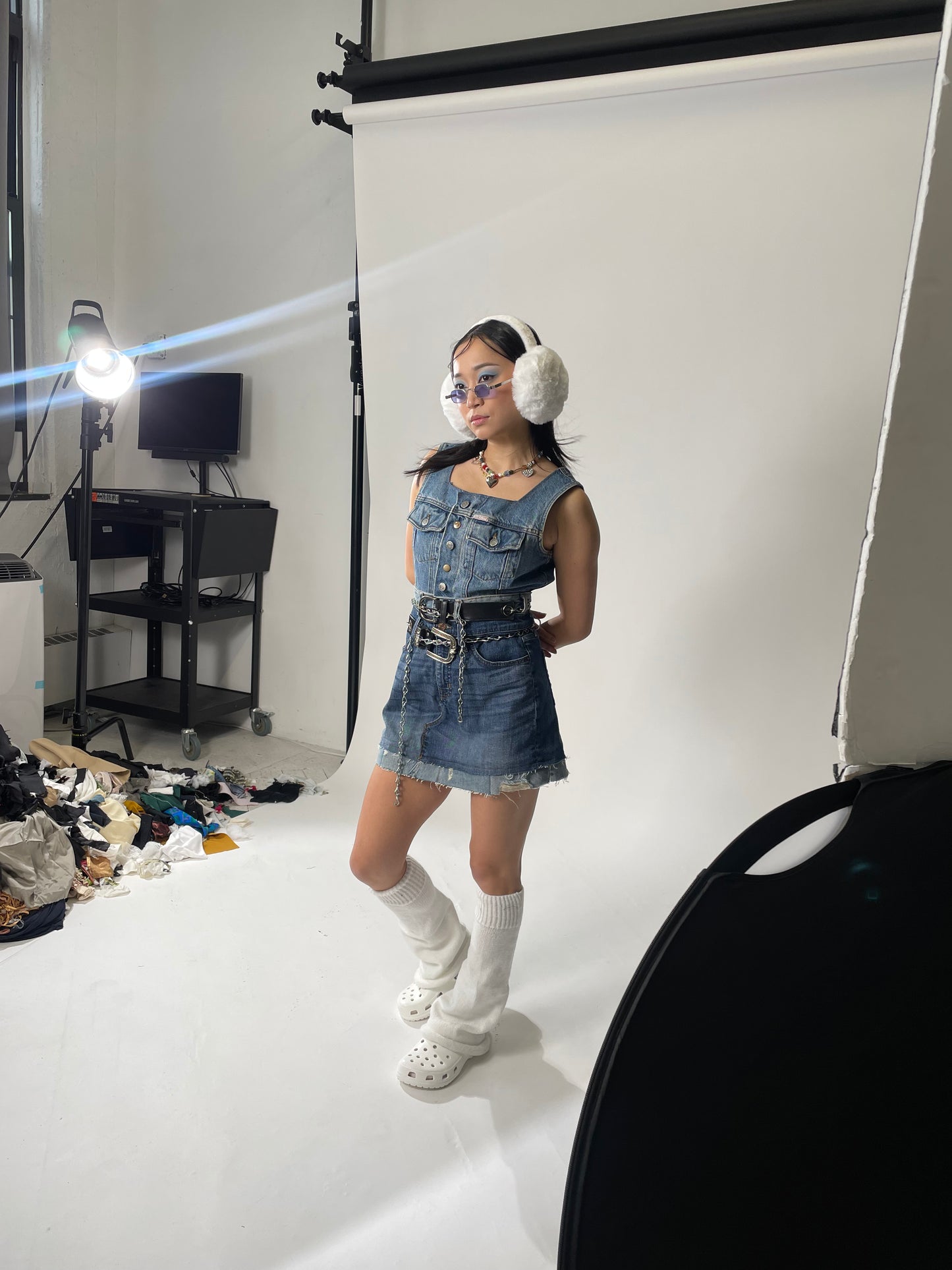 Triple-Tiered Denim Dress